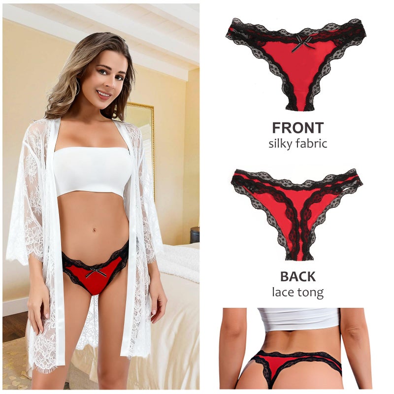 SPFAS Women's Lace Underwear Sexy Panties for Women Comfort Cheeky Bikini Underwear Soft Hipster Brief Panties for Ladies - Image 3